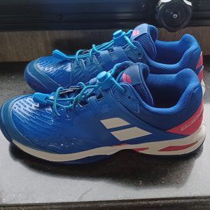 Babolat Tennis Shoes Junior Size 4.5  Blue Pink Athletic Sneaker